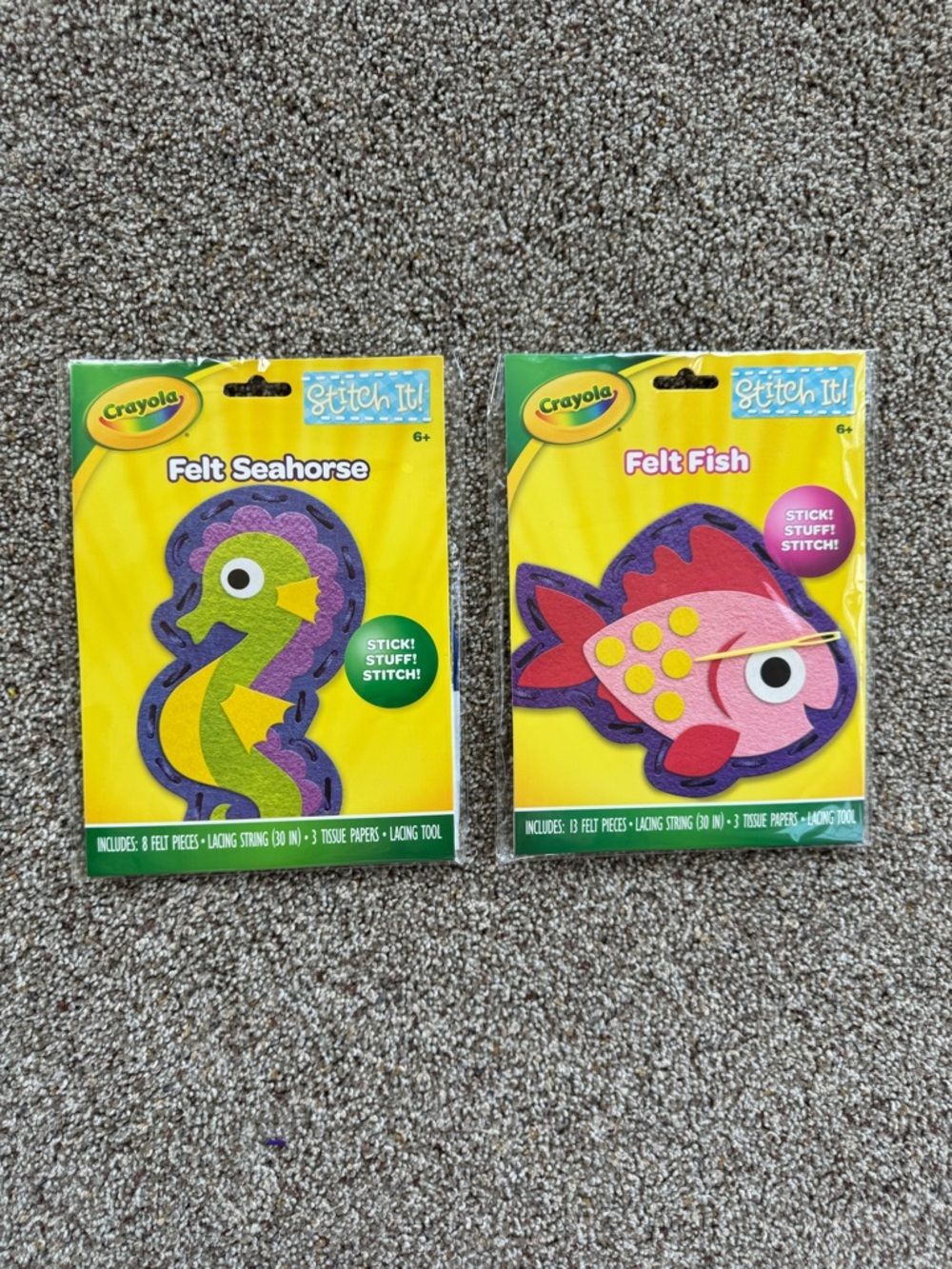 Crayola Felt Fish & Seahorse Craft Kits - Purple, Green, Yellow, Pink